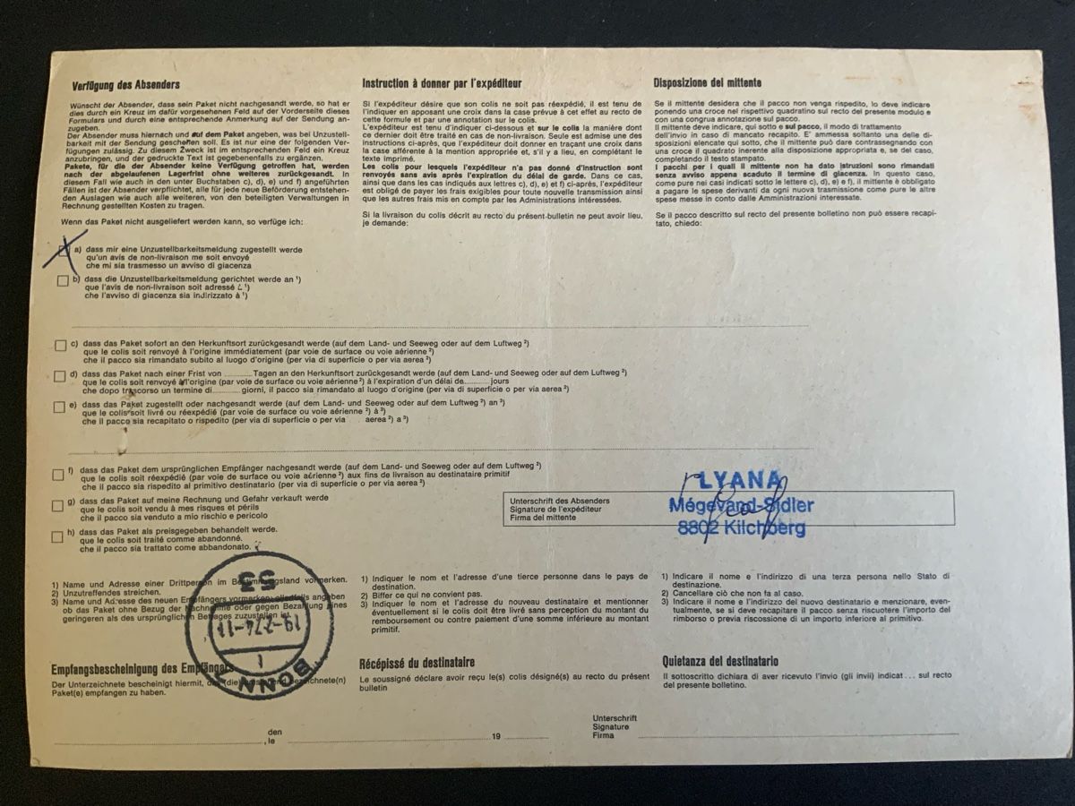 Tous les timbres: Chiasso Paketkarte – D'occasion à Binningen par chr_cr5n 1