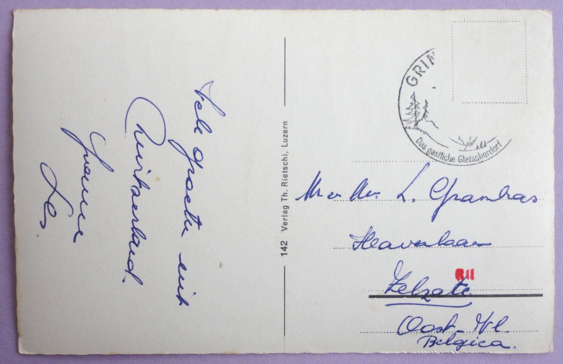 Cartoline postali: Luzern, Hofkirche mit Alpen – Difettoso da Fétigny venduto da Billy2miny 1