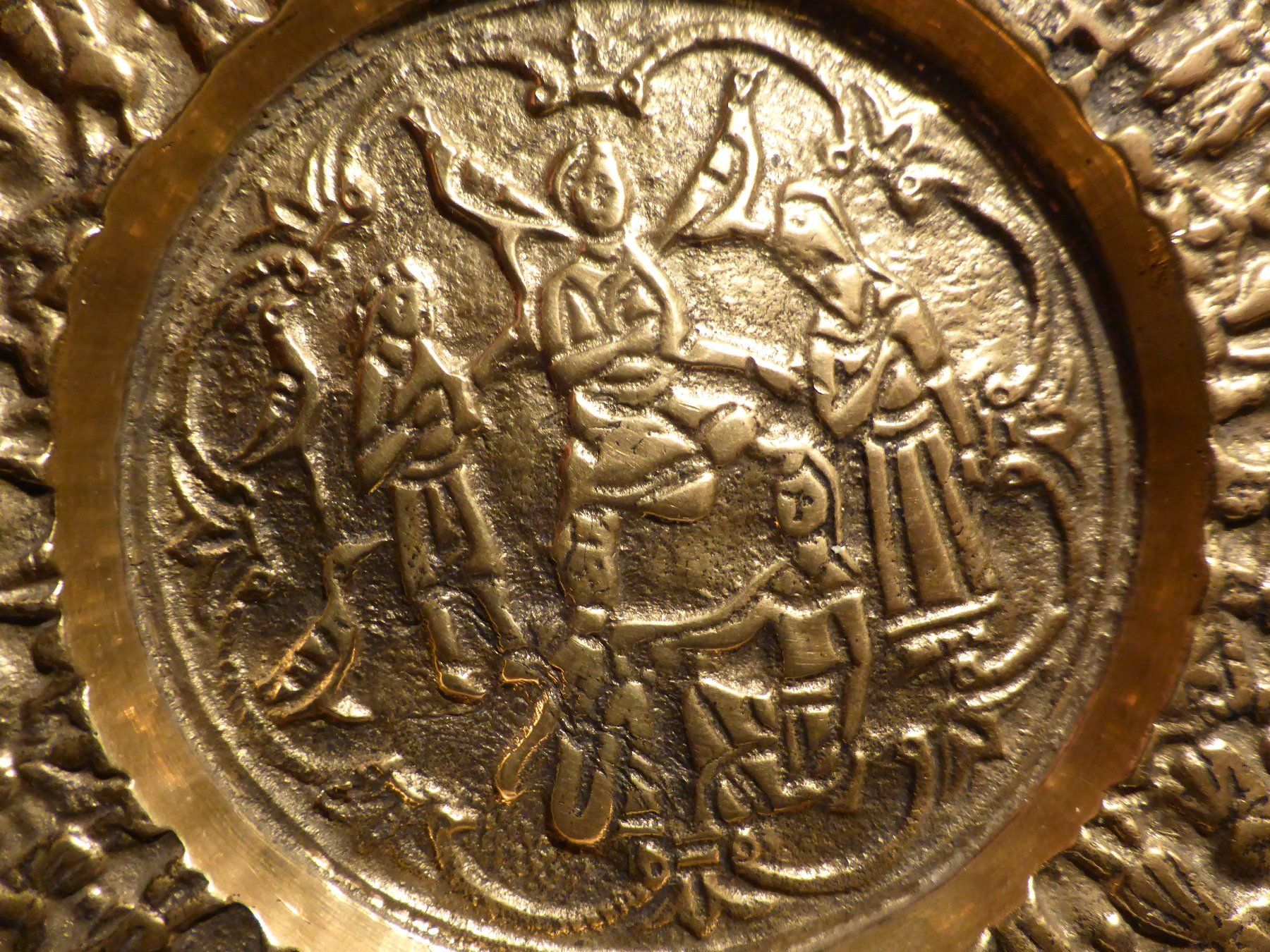 Piatti: EINZIGARTIGER-MEXIKANISCHER -AZTEKEN -TELLER-11,5 CM-MESSING – Usato da Zürich venduto da tritonis 4
