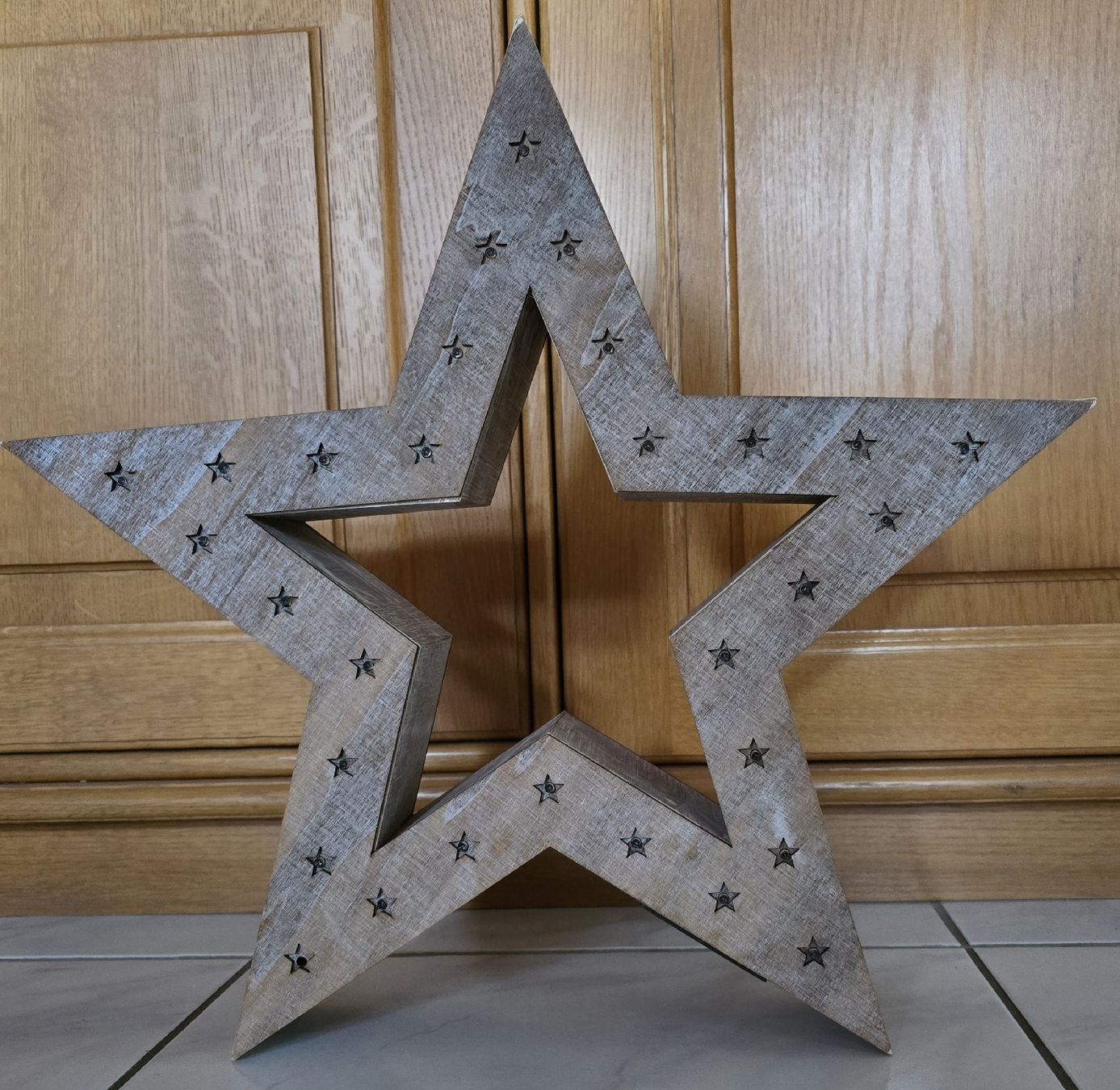 Holzstern Weihnachtsstern LED Deko beleuchtet (Gebraucht) in Visperterminen  fr CHF 24  mit Lieferung auf Ricardo kaufen