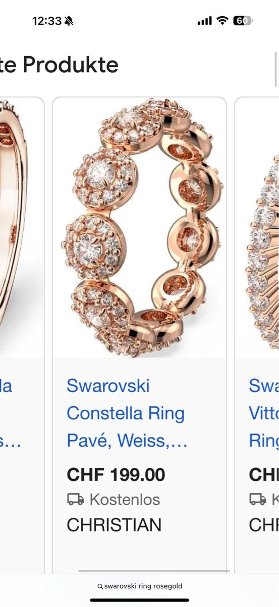 Swarovski Anelli: Ring Swarovski rosegold – Nuovo (secondo la descrizione) da Gerlafingen venduto da R8ts 4