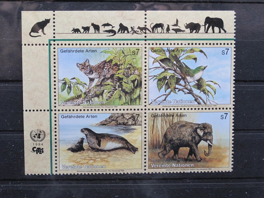 PROPHILA Briefmarken-Set – Namibia 1993 Gefährdete Tiere, 4 Marken Postfrisch MNH