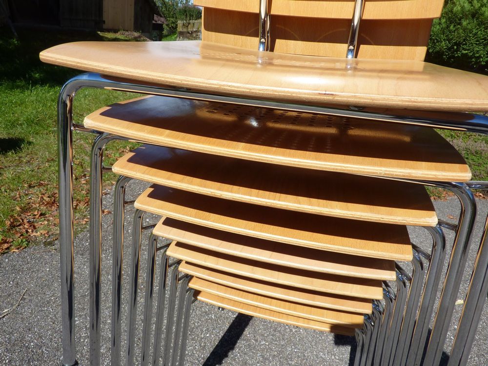12 Stühle Seminarstühle Holzstühle stapelbar Dietiker SPARTA 6