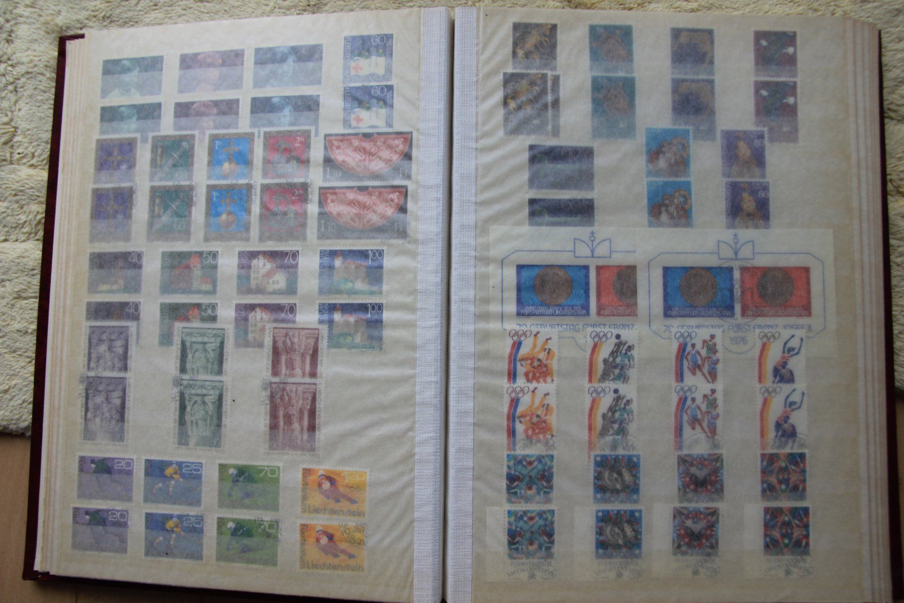 Alle Briefmarken: Sammlung Lichtenstein in rotem Album – Gebraucht aus Schlieren von Sternstunde2 1
