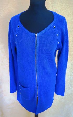 Jacke Blau Gr. M Leinen & Baumwolle