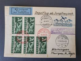 1935, Postkarte von Meiningen nach Weiningen (Thurgau)