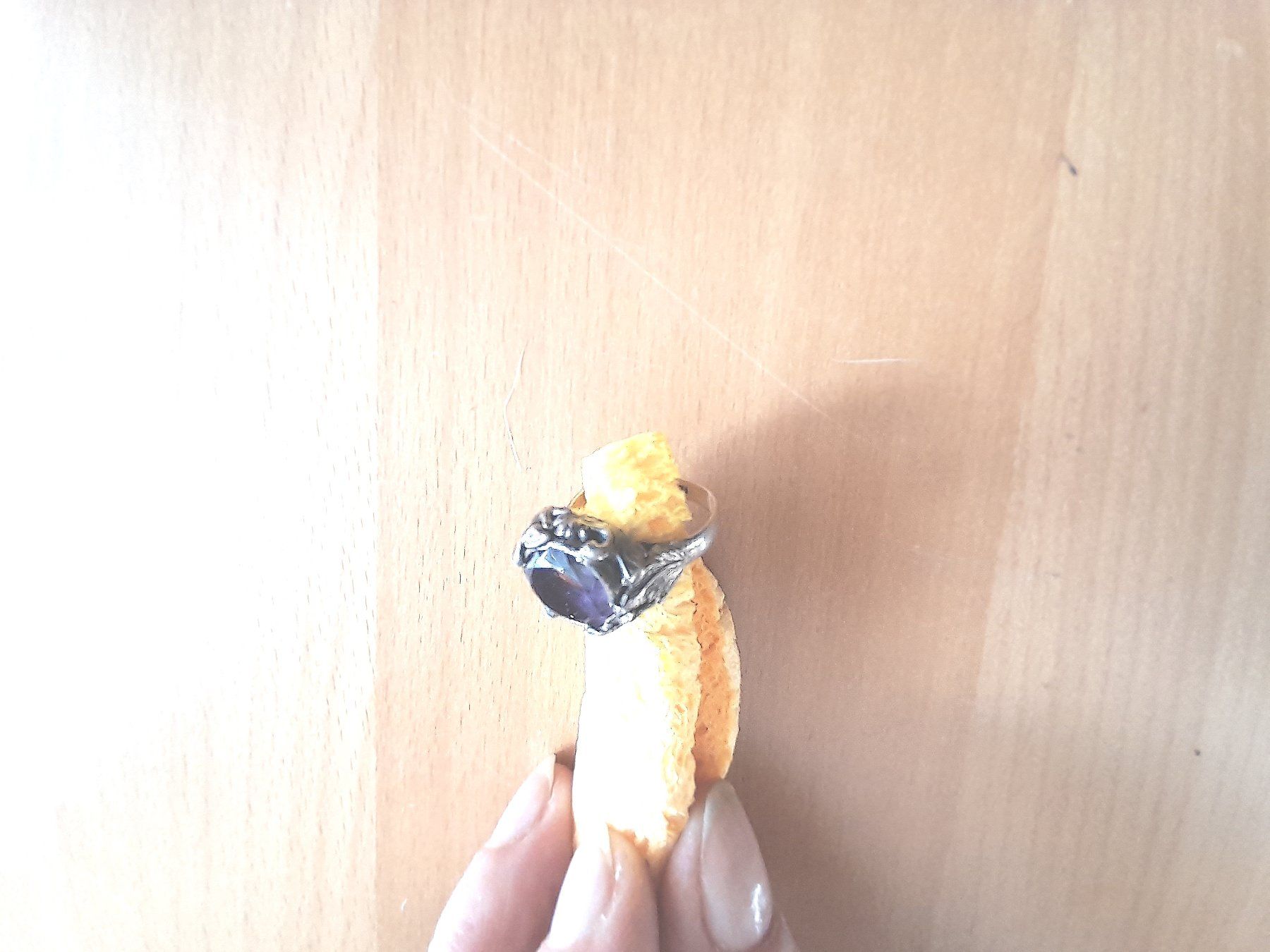 Bagues: Amethystring aus Silber . Handarbeit . – D'occasion à Leuggelbach par schmetterlings-fee