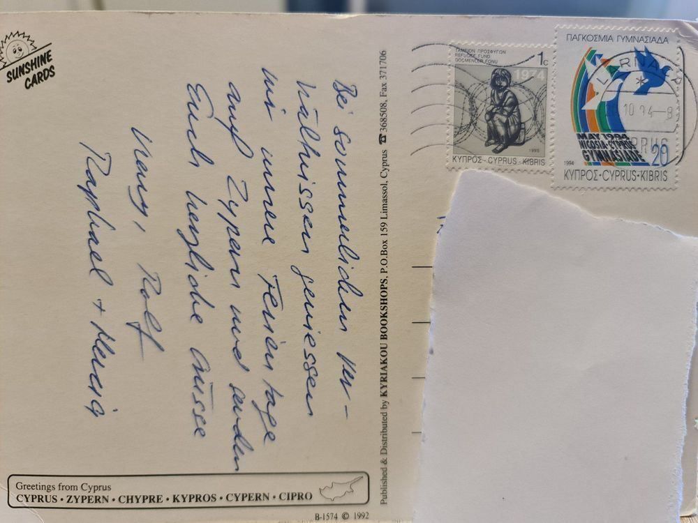 Cartoline postali: Ansichtskarte Zypern 1974 – Usato da Dintikon venduto da Vexi 1