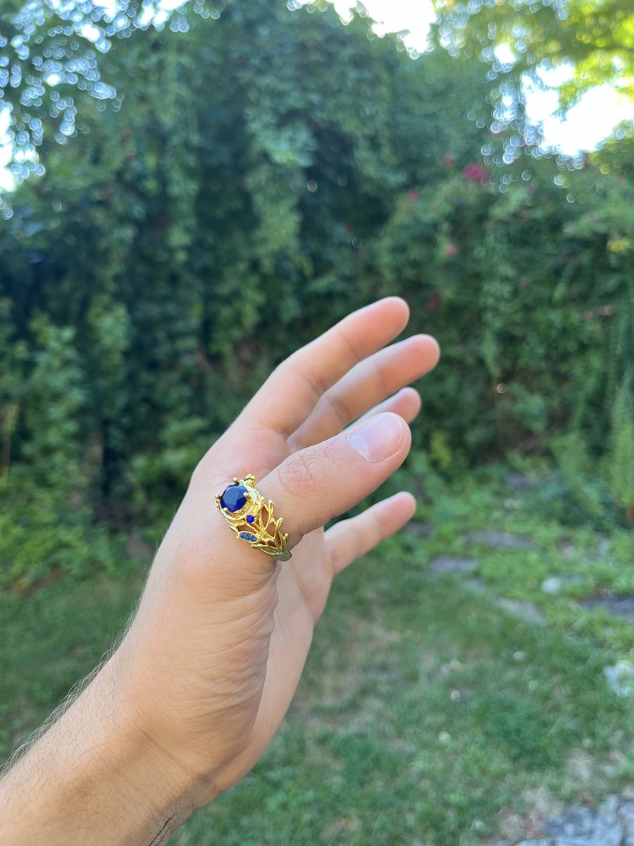 Anelli: Hochwertiger Ring Modeschmuck mit blauen Stein 21mm – Nuovo (secondo la descrizione) da Tägerwilen venduto da Alexander716 1