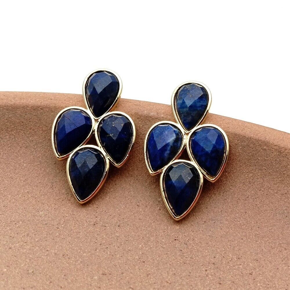 Ohrringe & -stecker: Mina Lapislazuli Ohrstecker Edelstein Boucles Lapis-lazuli – Neu (gemäss Beschreibung) aus Prilly von ilyria73 6