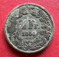 Schweiz ½ Franken 1899 Auflage nur 400.000