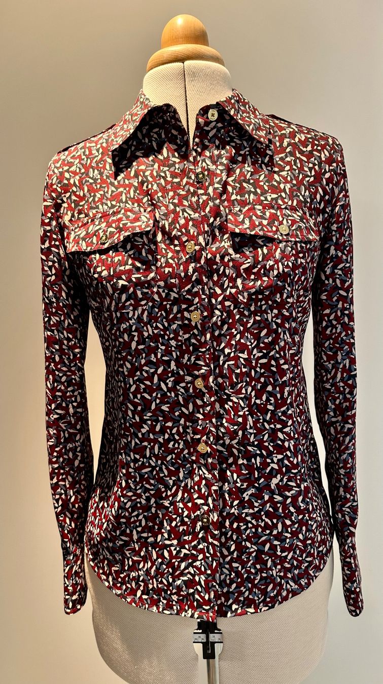 Tory Burch Camicette: Tory Burch Red Agate Confetti Blouse US 0 – Nuovo e nell'imballaggio originale da Trin venduto da kat_pmj8 2