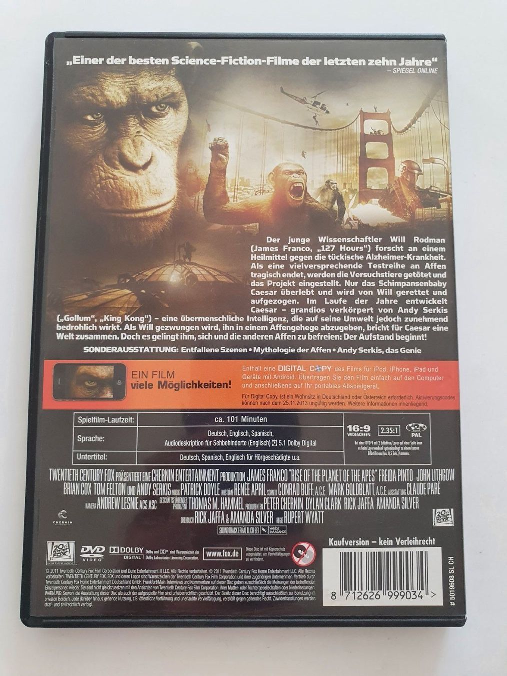 Tutti i DVDs: Planet der Affen Prevolution DVD – Usato da Oberdorf BL venduto da BaldenEagle 1