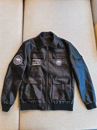 Jacke Lederimitat schwarz Grösse M Classic