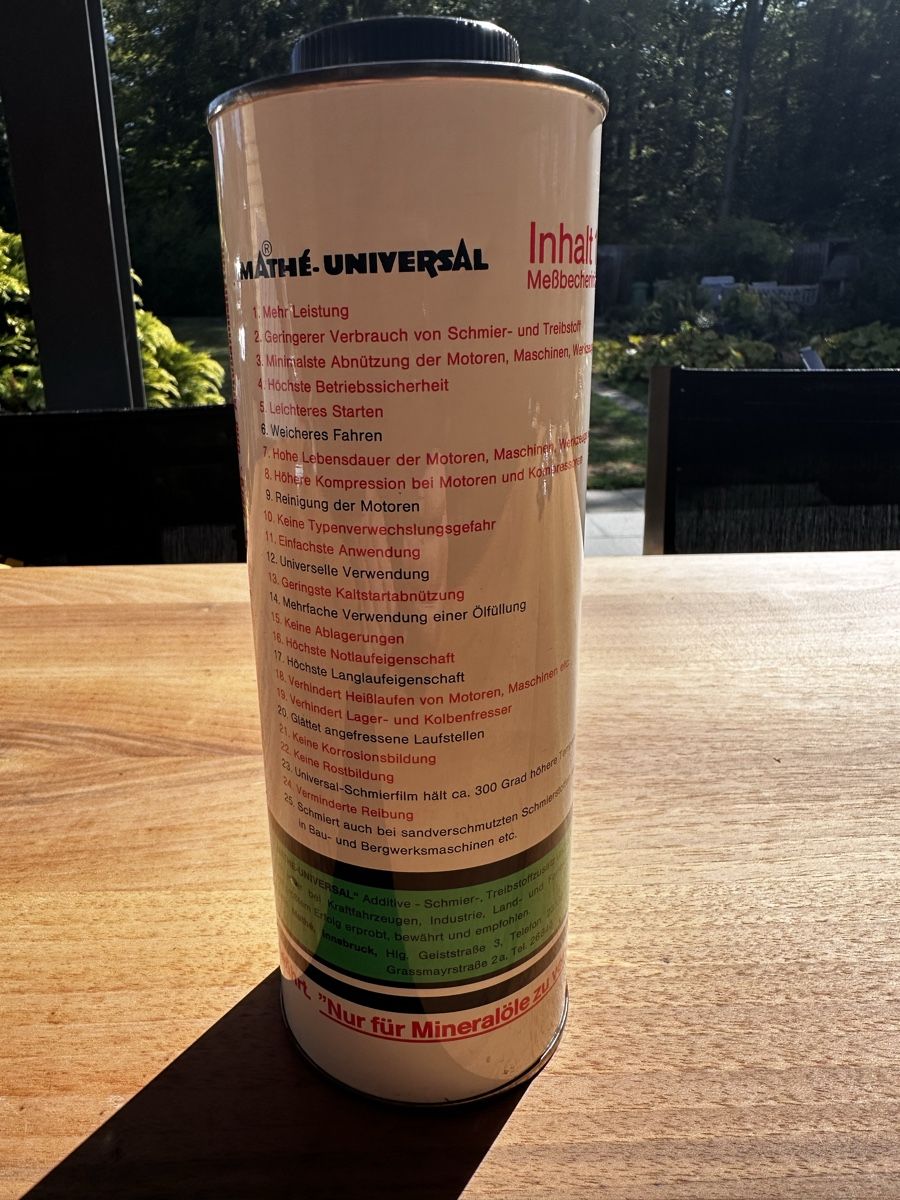 Öl und Additive: Mathé universal Additiv – Neu und originalverpackt aus Starrkirch-Wil von charlywatson 1