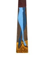 Acryl Gemälde auf Holz - Frauenbeine mit blauen Strümpfen