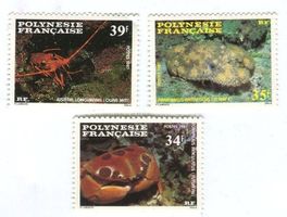 Briefmarken Krabben. Französisch-Polynesien