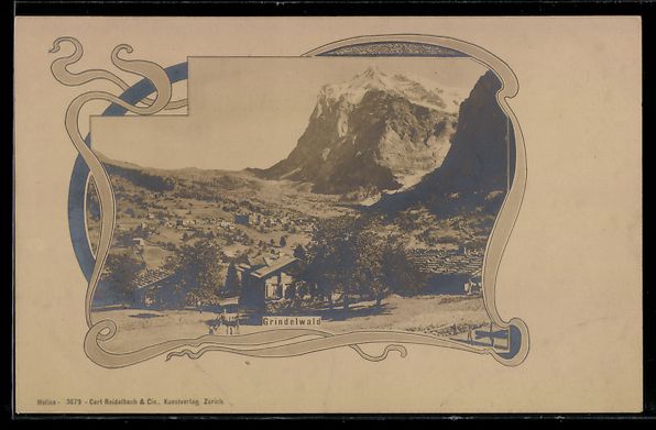 Cartoline postali: Litho Grindelwald, Teilansicht, Passepar – Usato da Berlin venduto da bartko-reher