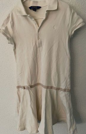 Polo Ralph Lauren Kleid Mädchen Gr. 8-10 weiss 128/134
