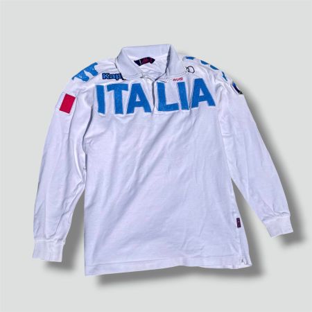 Kappa Audi white retro longsleeve poloshirt vintage