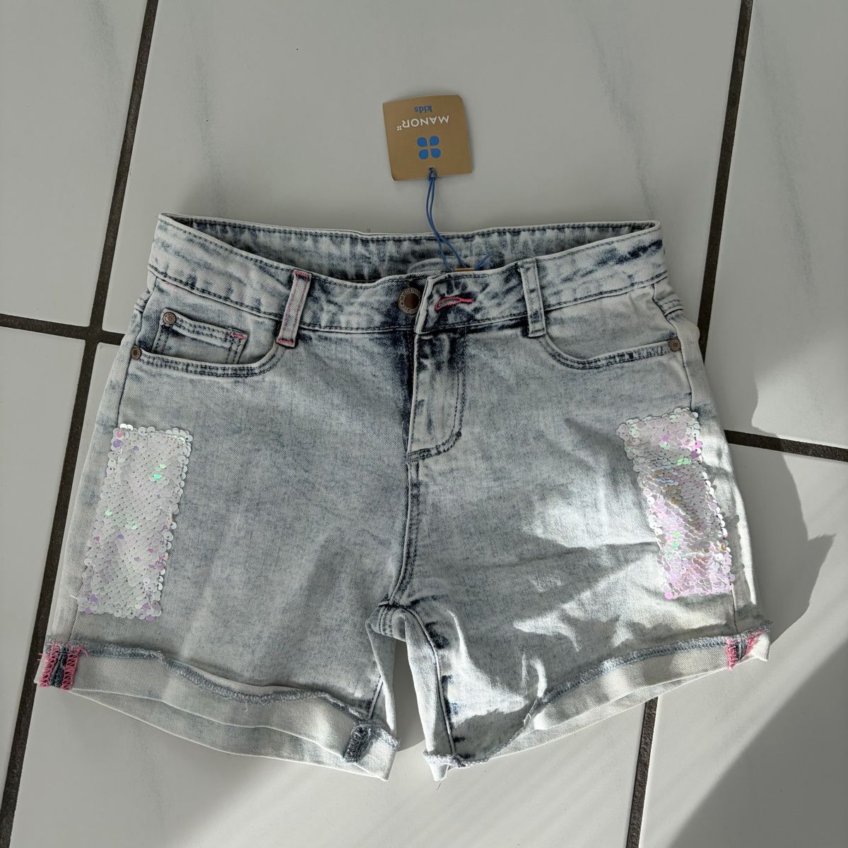 Manor Pantaloni: Manor Girls' Jeans Shorts – Nuovo e nell'imballaggio originale da Opfikon venduto da ZDem