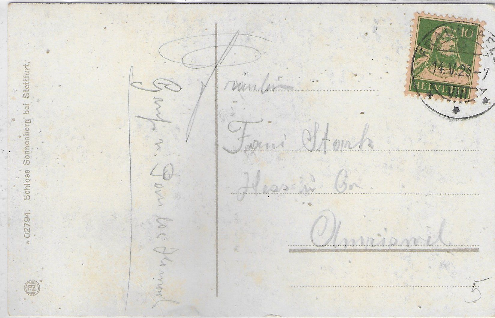 Cartoline postali: Schloss Sonnenberg bei Stettfurt - Litho – Usato da Ettingen venduto da Kartenplanet 1
