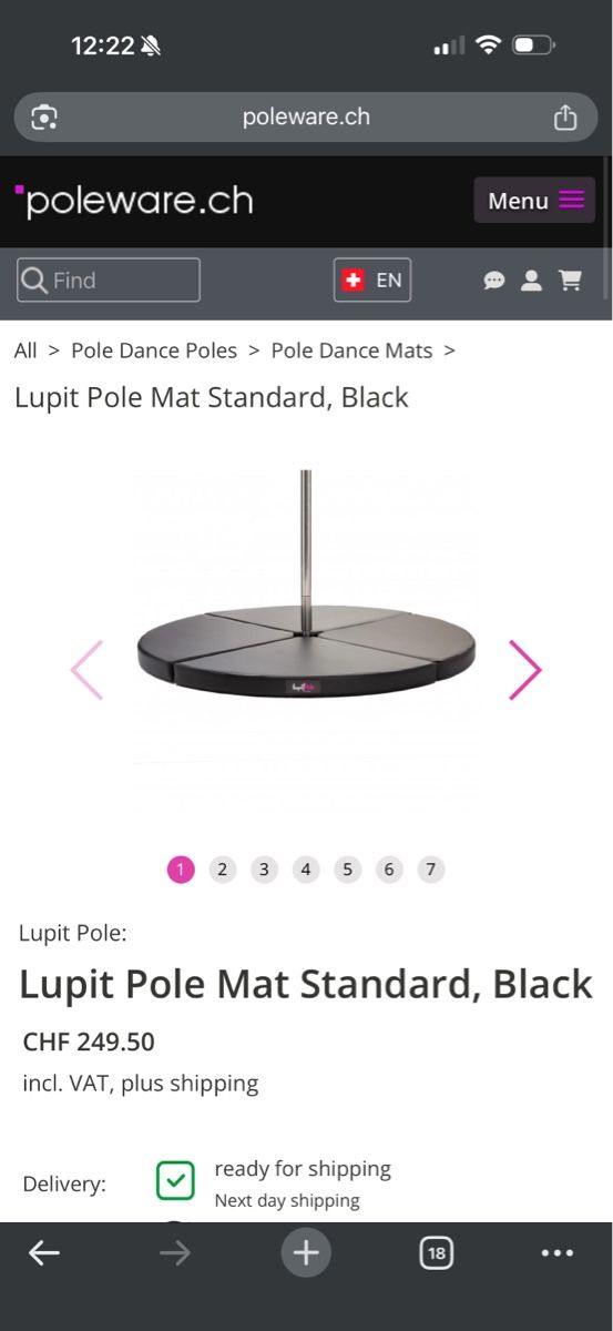 Tapis de sol: Lupit Pole Mat Standard Black - Safety First! – Neuf (Voir description) à Arni AG par 737_ph76