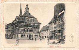 Stein am Rhein (SH) Rathausplatz Litho