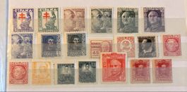 Timbres Espagne lots variés, 25 pièces, état mixte