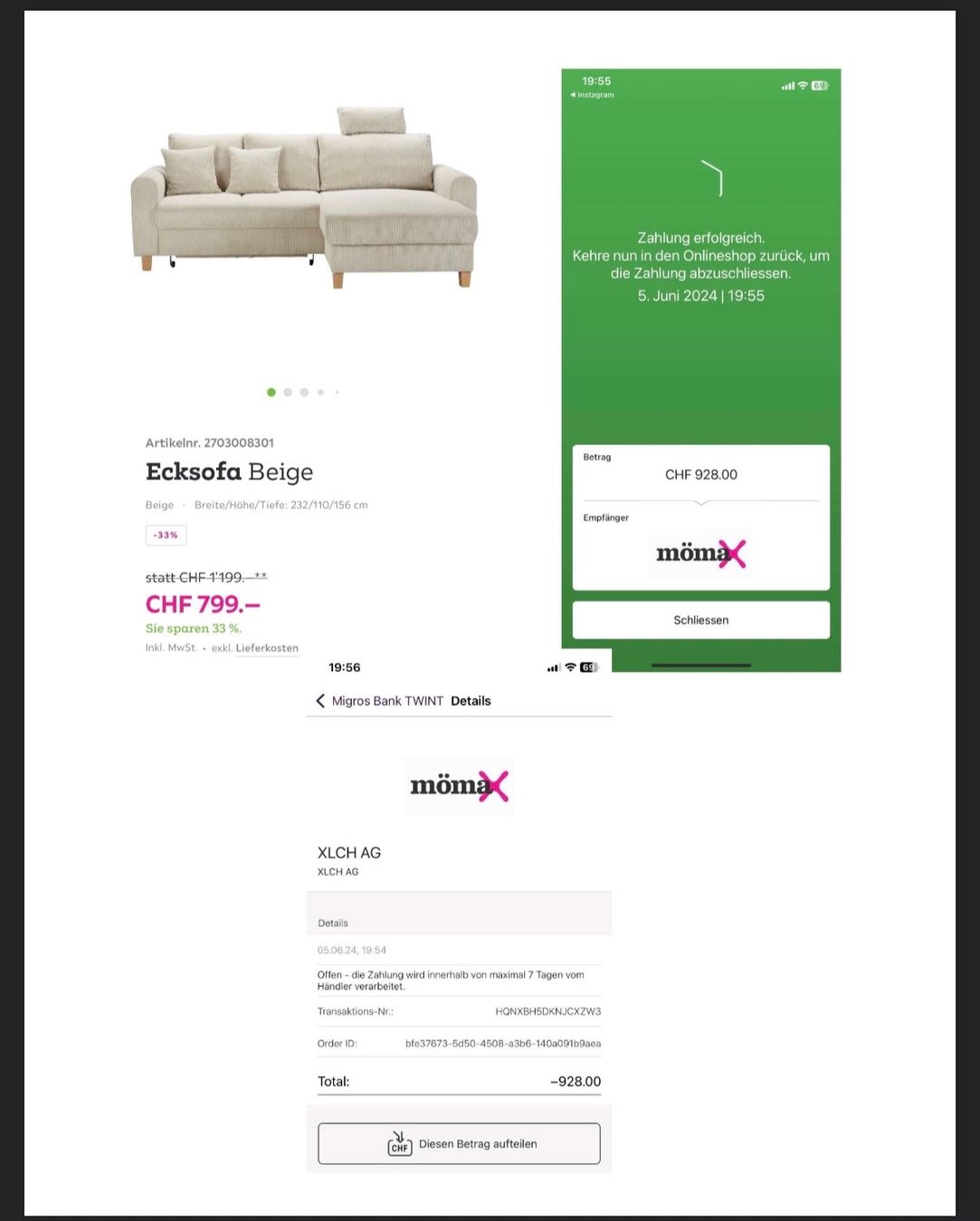 Sofas: Sofa mit Bettfunktion und Stauraum – D'occasion à Rothenfluh par sunneschyn88 3