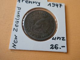 New Zealand 1947, 1 Penny   unz
