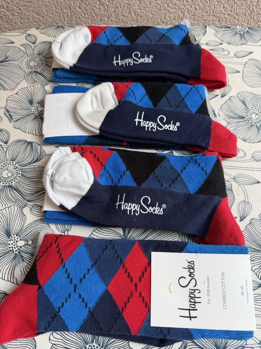 Happy Socks Calze: Lot de 4 Happy Socks – Nuovo e nell'imballaggio originale da Savagnier venduto da Pivovar2