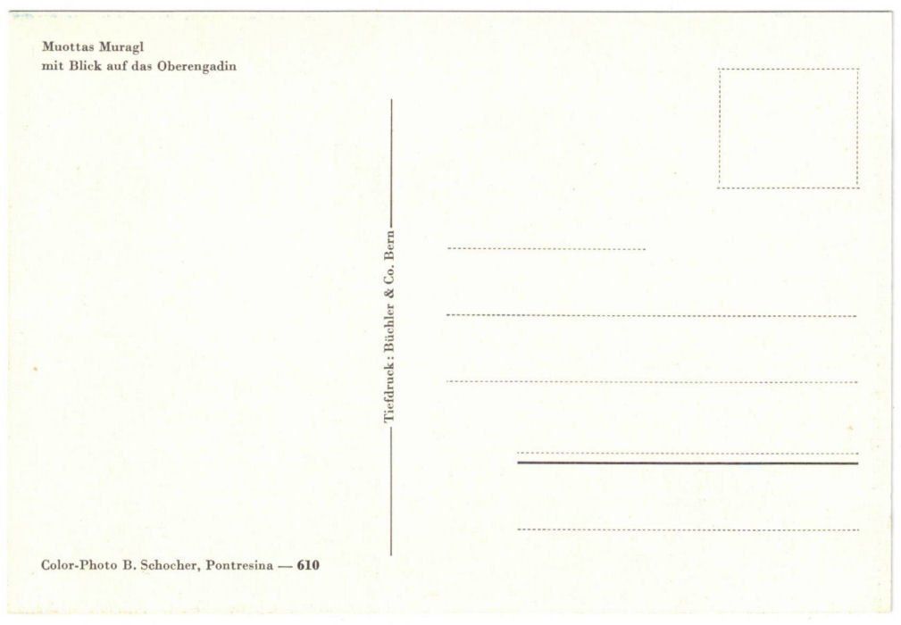 Cartoline postali: St. Moritz - Standseilbahn Muottas Muragl Bergstation – Usato da Binningen venduto da Mountainrider 1