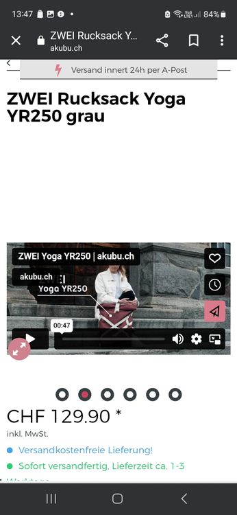 ZWEI Rucksack Yoga YR250 gelb
