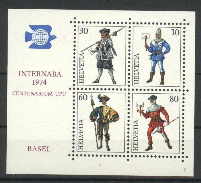 Alle Briefmarken: 1974, Gedenkblock NABA Basel, Nr. 3 ** – Gebraucht aus Willisau von Vollstempel