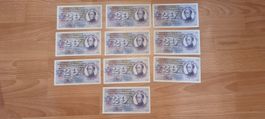 Note 20 FR - Lot 10 Stück 1961-1976 wenig gebraucht