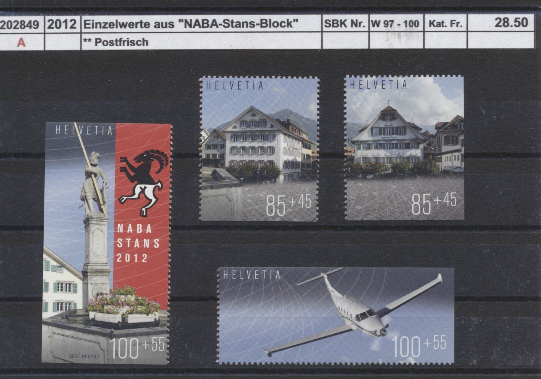 Tous les timbres: 2012 Einzelwerte aus "NABA-Stans-Block", ** postfrisch – Neuf (Voir description) à Winterthur par Zupogeru