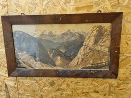 Alte Pilatus Kulm Lithographie im Rahmen, Rarität!