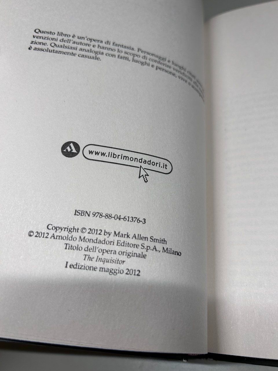 Libri: "L'Inquisitore" Di Mark Allen Smith – Usato da Giubiasco venduto da LorisVale 6
