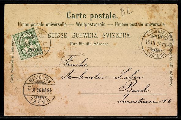 Cartoline postali: Lithographie Kilchzimmer, Panorama mit Bergen Eiger, Mönch,  – Usato da Berlin venduto da bartko-reher 1