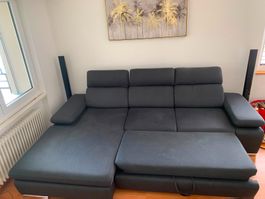Polstergruppe schwarz Stoff ausziehbar (mit Preisvorschlag)