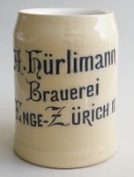 A. Hürlimann , Brauerei Enge - Zürich II Bier Humpen Krug