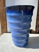 grosser Gartentopf / Keramik, blau