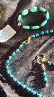 LOT Schmuckset, Halskette und Ohrringe Türkis, inkl. Armband
