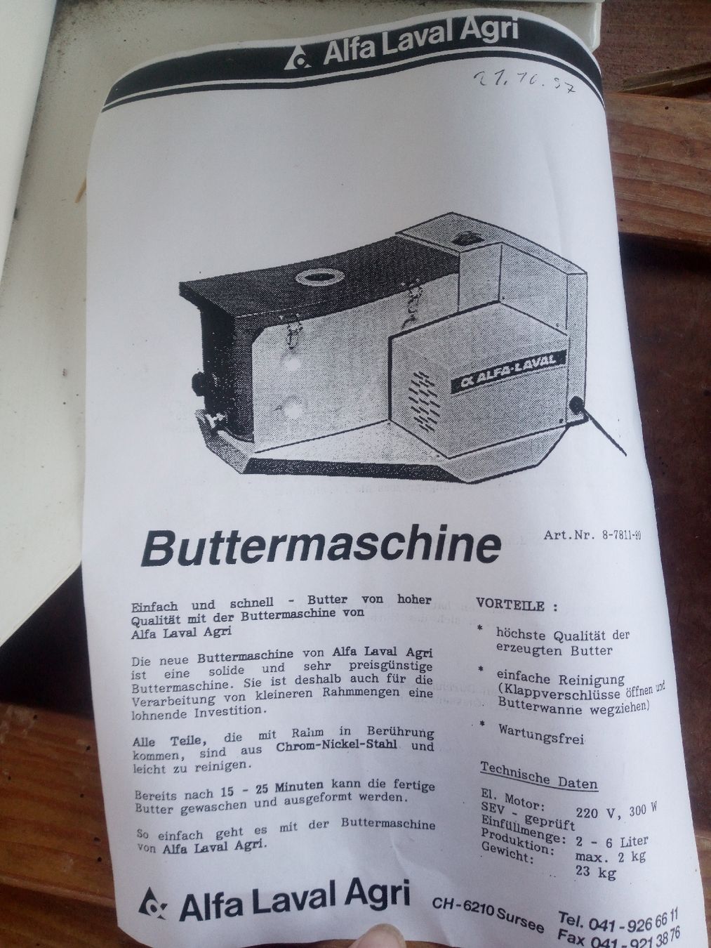 Delaval Tutte le macchine: Buttermaschine – Usato da Zwillikon venduto da vol_td8j 3