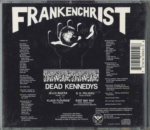 CD: Dead Kennedys  Frankenchrist CD 1992 VIRUS 45CD – Usato da Gersau venduto da pjs_687j 1