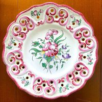 Strasburger Fayence Teller Strasbourg mit Durchbruch 22.5cm
