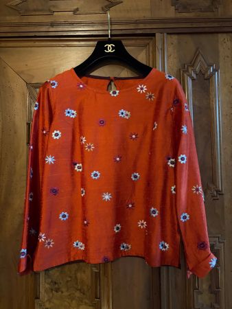 VINTAGE Bluse Größe S 100% Wildseide Zustand: Perfekt