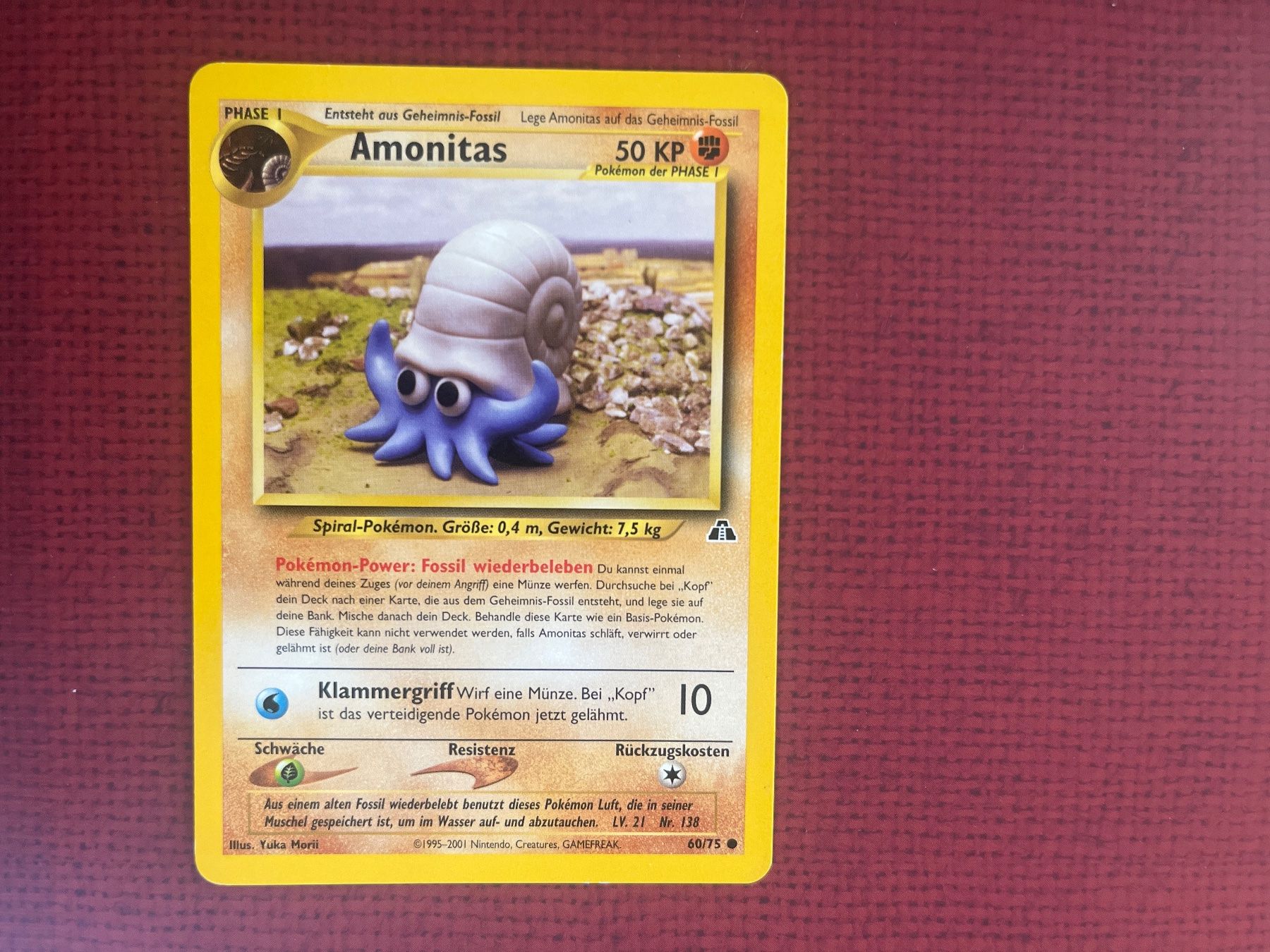 Pokémon Sammelbilder & Trading cards: Pokemon Amonitas neo Entdeckung – Gebraucht aus Wabern von Collectfun