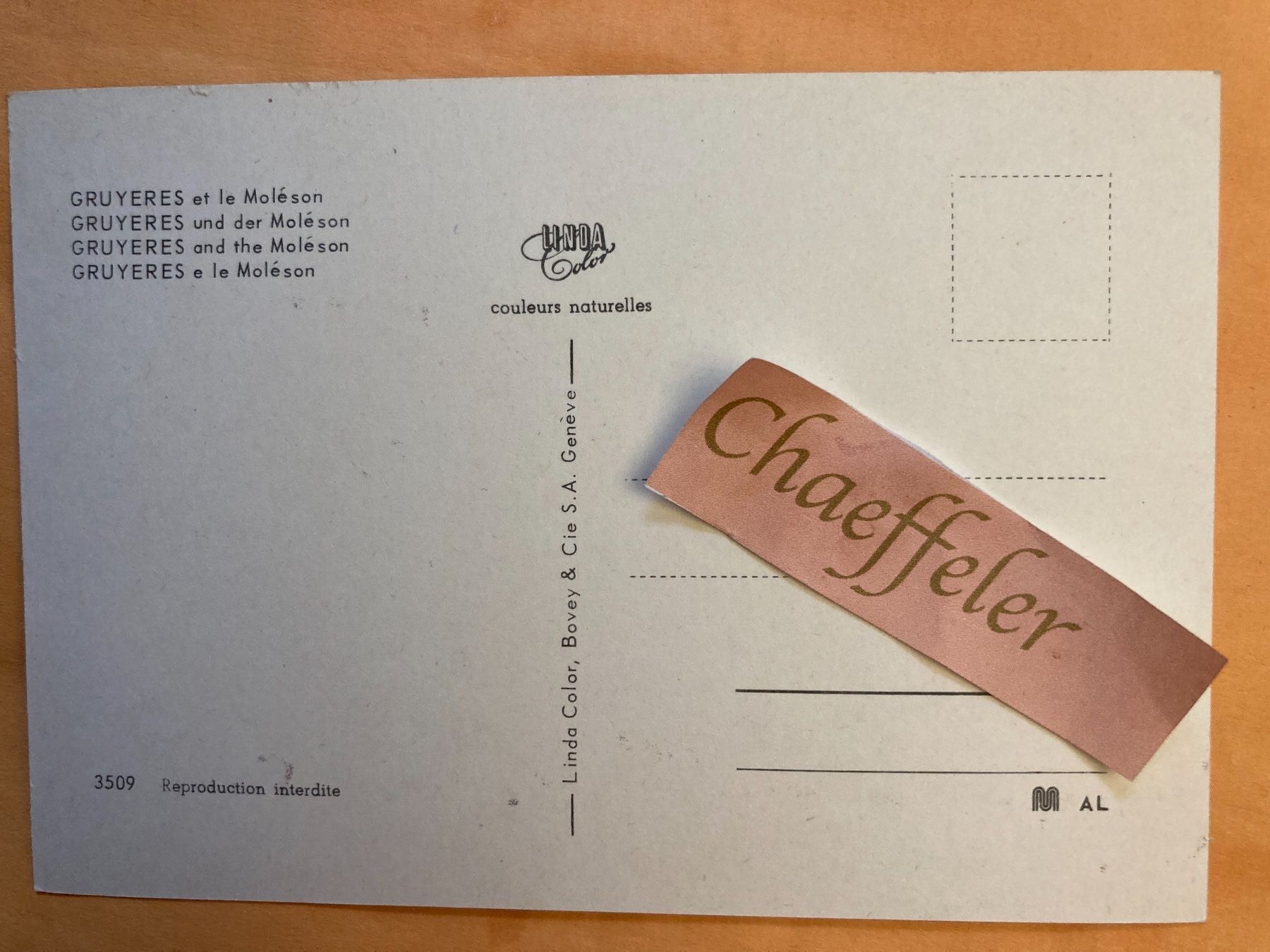 Ansichtskarten: Gruyeres et le Moléson – Gebraucht aus Zürich von Chaeffeler 1
